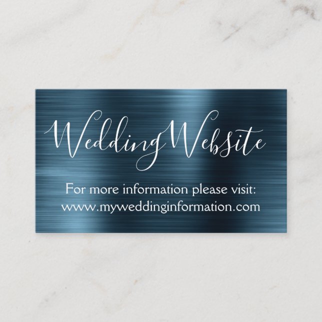 Navy Blue Wedding Website Card Insert (Front)