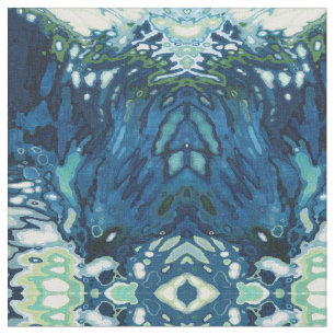 Navy Blue, Wedgewood Blue & Green Fabric 'Dover'