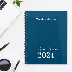Navy Blue Weekly Monthly Business Planner
