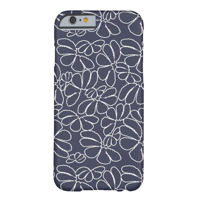 Navy Blue Whimsical Ikat Floral Doodle Pattern Case-Mate iPhone Case (Back)