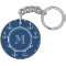 Navy Blue White Anchors Pattern, Your Monogram