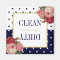 Navy Blue White Dots Floral Clean Dirty Dishwasher
