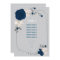 navy blue white flowers seating chart table number