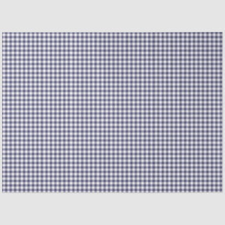 Navy Blue & White Gingham Pattern Tissue Paper