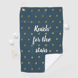 Navy Blue White Gold Stars  Golf Towel