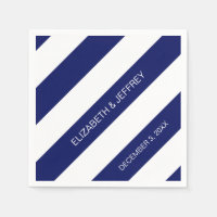 Navy Blue White Horiz Preppy Stripe #3 Monogram