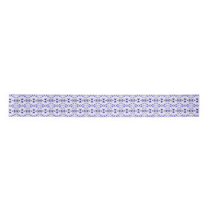 Navy Blue White Lattice Art Deco Pattern Birthday Satin Ribbon