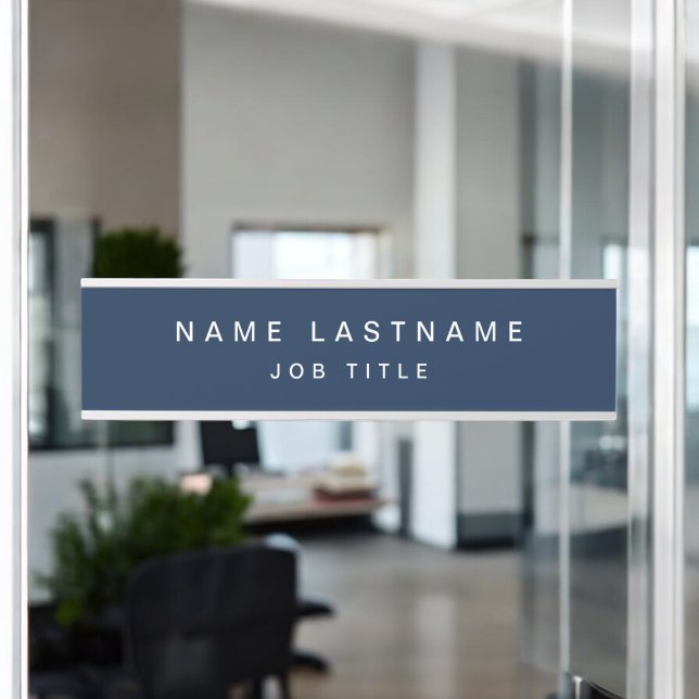 Navy Blue White Modern Elegant Professional Classy Door Sign (Creator Uploaded)