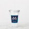 Navy Blue & White Monogram Acrylic Tumbler