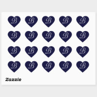 Navy Blue & White Monogram Initial B