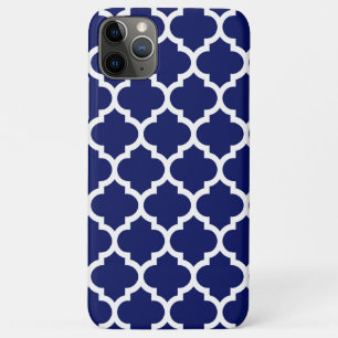 Navy Blue White Moroccan Quatrefoil Pattern #5 Case-Mate iPhone Case