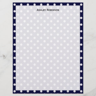 Navy Blue White Polka Dot Pattern