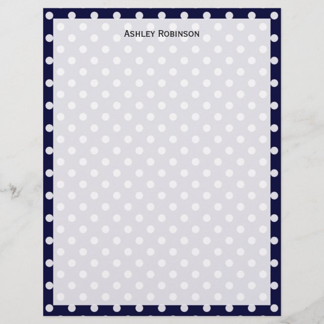 Navy Blue White Polka Dot Pattern (Front)