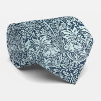 Navy Blue White Rabbit William Morris