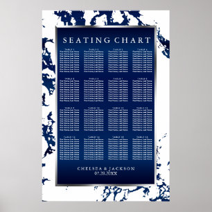 Navy Blue, White  & Silver - Seating Chart