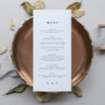 Navy Blue White Simple Classic Wedding Menu<br><div class="desc">slim menu to match the collection
*if you would like more paper options this design can be transferred to a slim program
*or for more help contact me</div>