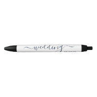 Navy Blue & White Simple Script Wedding Favour