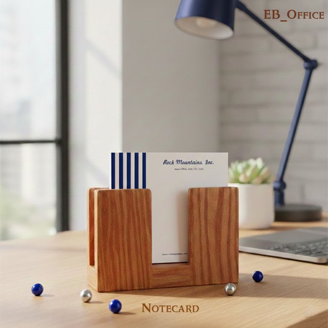 Navy Blue White Stripes Boutique Professional  Card (Creator Uploaded)