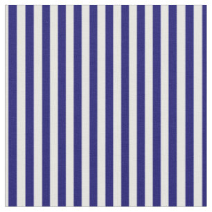 Navy Blue & White Stripes Fabric