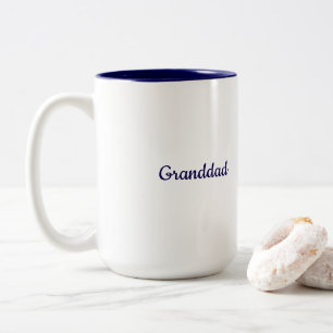 Navy Blue White Two Tone Mug