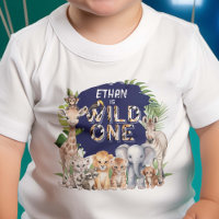 Navy Blue Wild One Animals Safari Themed 1st birth
