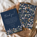 Navy Blue Wildflower Boho Bridal Shower Thank You Card<br><div class="desc">Express your gratitude with our Wildflower Bridal Shower Thank You Card. This beautifully designed card captures the essence of nature's charm, featuring vibrant wildflowers against a warm terracotta backdrop. The delicate wildflowers symbolise the beauty and uniqueness of each moment shared during the bridal shower. The terracotta colour palette adds a...</div>
