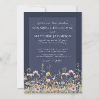 Navy Blue Wildflower Floral Wedding