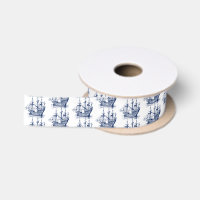 Navy-Blue Wind Sailing Boat 2 Pattern