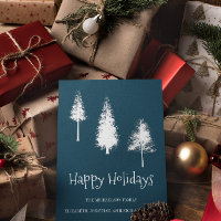 Navy Blue Winter Trees