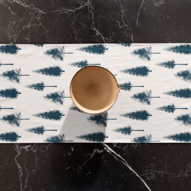 Navy Blue Winter Trees Short Table Runner (Creator Uploaded)