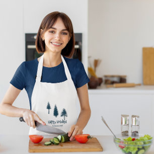 Navy Blue Winter Trees Standard Apron