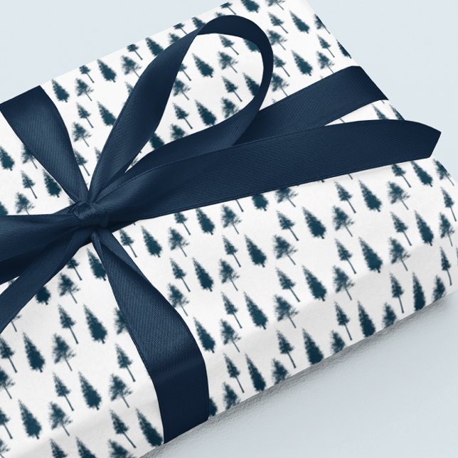 Navy Blue Winter Trees Tissue Paper (Creator Uploaded)