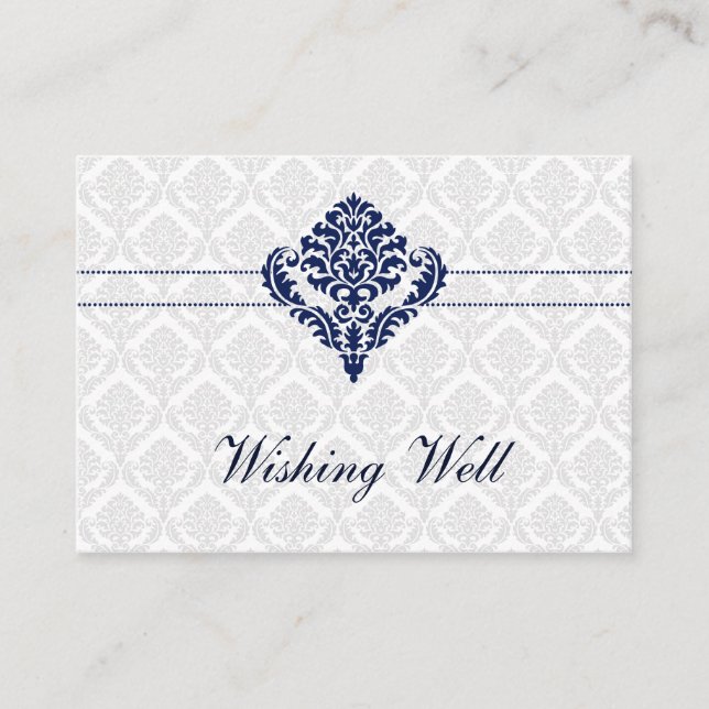 "navy blue" wishing well cards (Front)