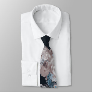 Navy blue with flowers tie