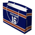 Navy Blue with Orange White Stripes Team Jersey