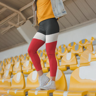 Navy Blue With Red Capri Leggings