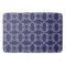 Navy Blue with White Geometric Pattern Bath Mat