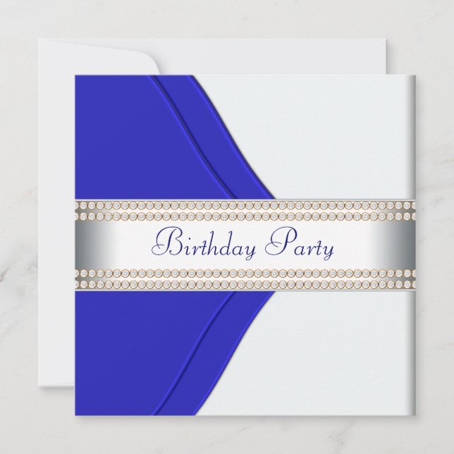 Navy Blue Womans Birthday Party Invitation (Front)