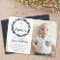 Navy Blue Wreath Gold Glitter Boy Baptism Photo