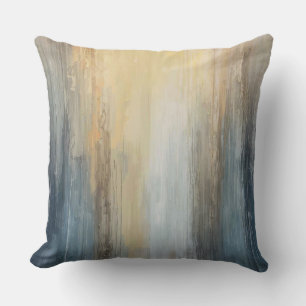 Navy Blue Yellow Modern Abstract Stripe Cushion