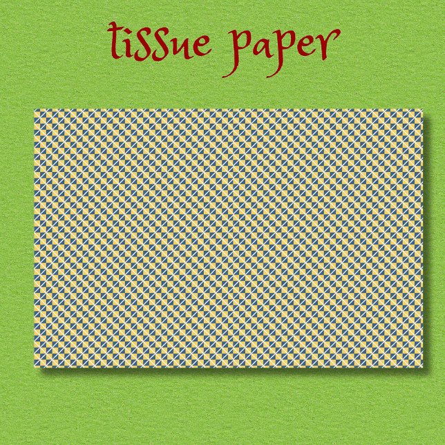 Navy Blue Yellow Patterned Tissue Paper (Creator Uploaded)