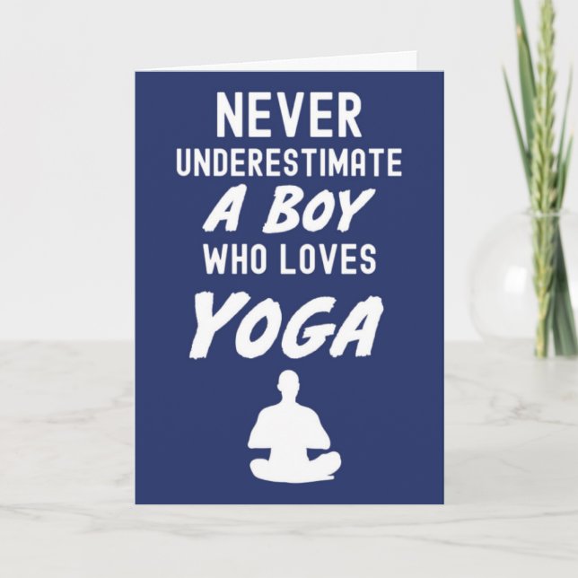 Navy Blue Yoga Cards For Boys (Front)