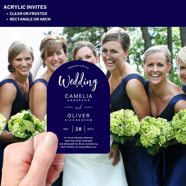 Navy Blue Zazzle Acrylic Wedding Invites  Invitations (Creator Uploaded)