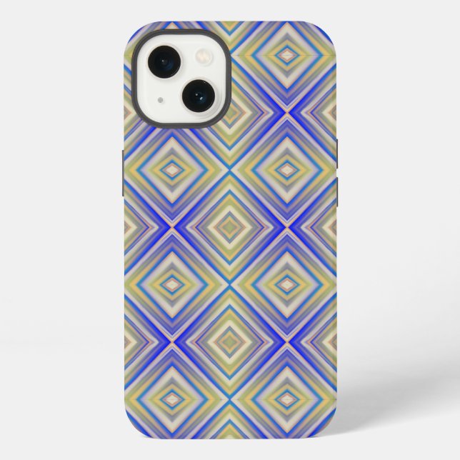 Navy Blues Alternative Diamond Pattern iPhone Case (Back)