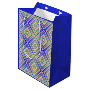 Navy Blues Alternative Diamond Pattern Medium Gift Bag