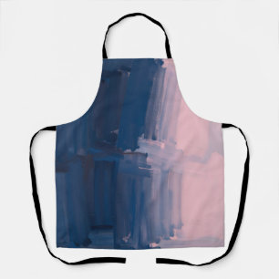Navy Blush Abstract Brushstrokes Apron