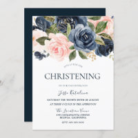 Navy & Blush Baby Boy or Girls Christening Baptism