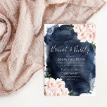 Navy & Blush Floral Bridal Shower Brunch & Bubbly Invitation<br><div class="desc">Navy & Blush Floral Bridal Shower Brunch & Bubbly Invitation

Suitable for all seasons

See matching collection in Niche and Nest Store</div>