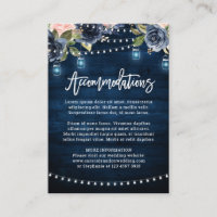 Navy Blush Floral Rustic String Light Accomodation