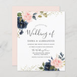 Navy & Blush On a Budget Wedding Invitation<br><div class="desc">Navy & Blush On a Budget Wedding Invitation

A cheaper alternative than a standard invitation.</div>